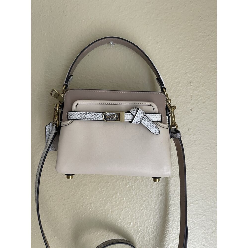 COACH Tate 18 Crossbody With Snakeskin C5371 Ivory Multi